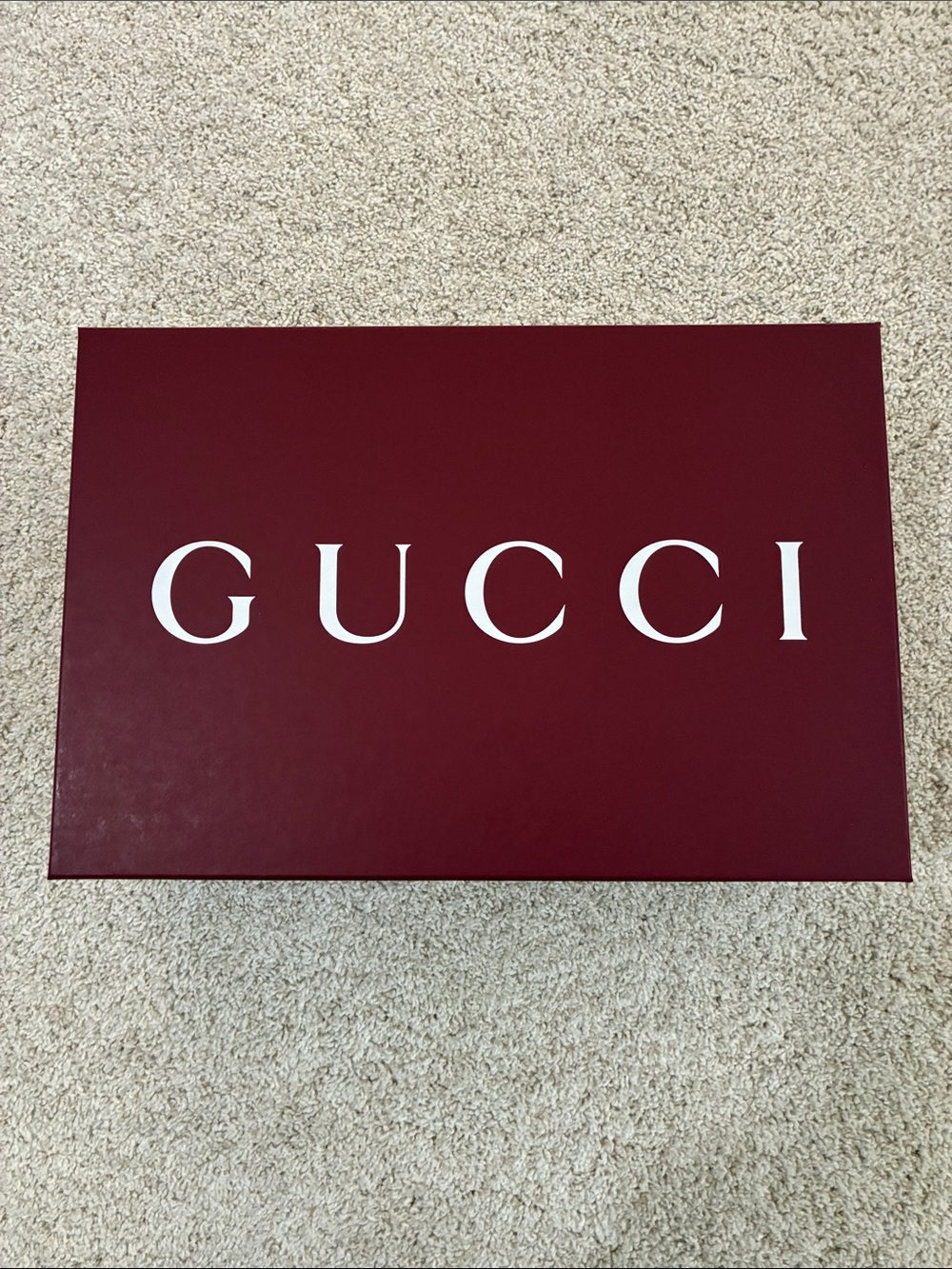 Gucci Burgundy and White Shoe Box